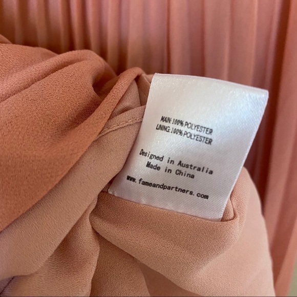 Fame and Partners V neck Open Back Pleated Gown in Mauve Pink - Picture 14 of 14